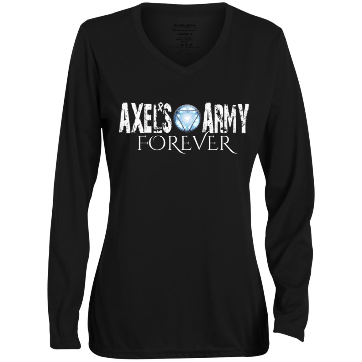 Axel's Army Forever CLOSEOUT - 1788 Ladies' Moisture-Wicking Long Sleeve V-Neck Tee