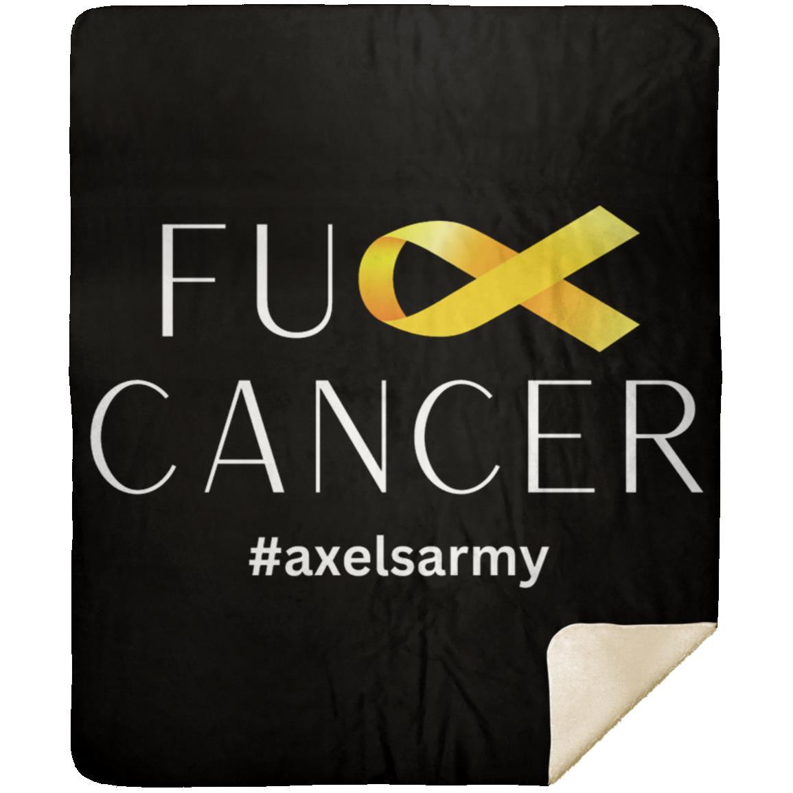 Axel’s Army F Cancer Premium Mink Sherpa Blanket 50x60