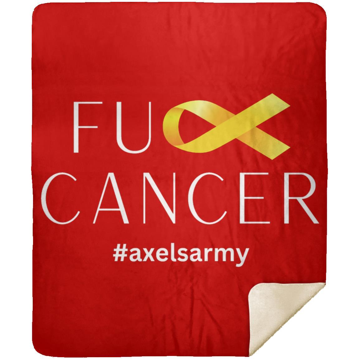 Axel’s Army F Cancer Premium Mink Sherpa Blanket 50x60